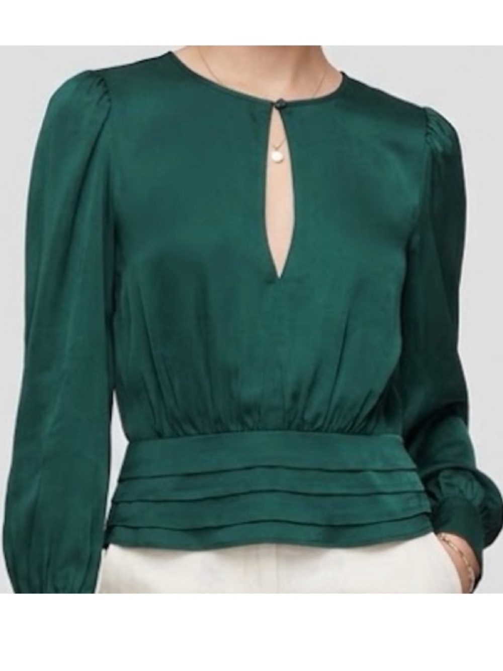 Good American emerald elegant blouse